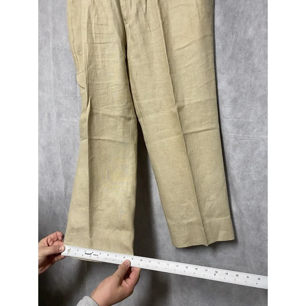 Calvin Klein Pants 36 X 25.5‎ Beige Linen Slacks Chino Casual Hybrid Golf Beach